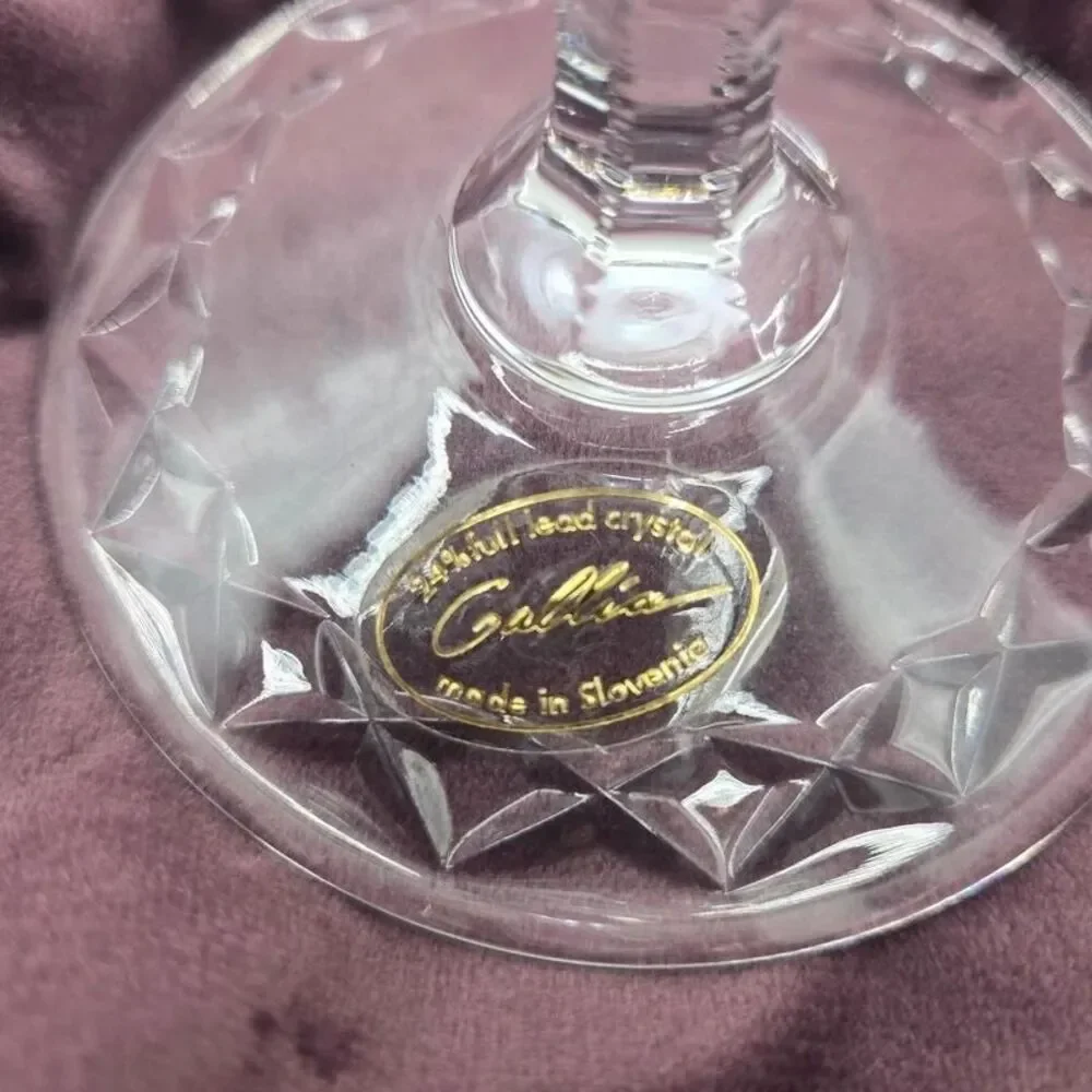 Crystal and 24K gold rimmed candle holders